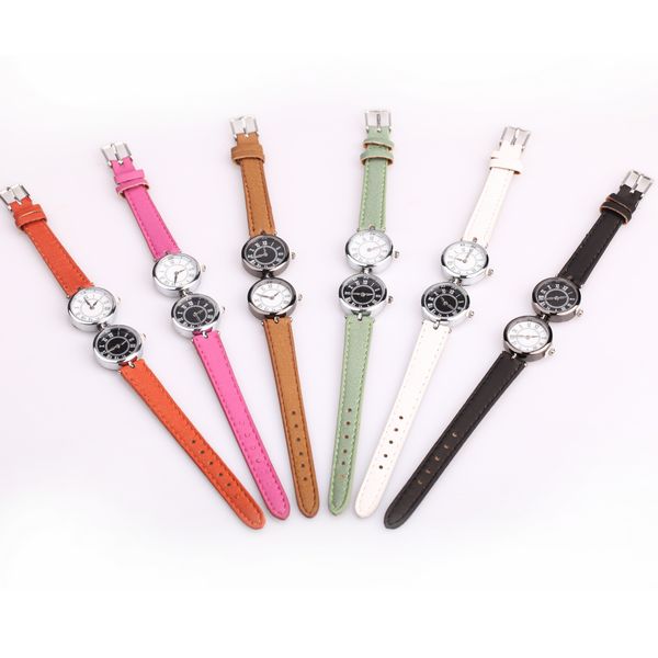 Two Dial Leather Watch